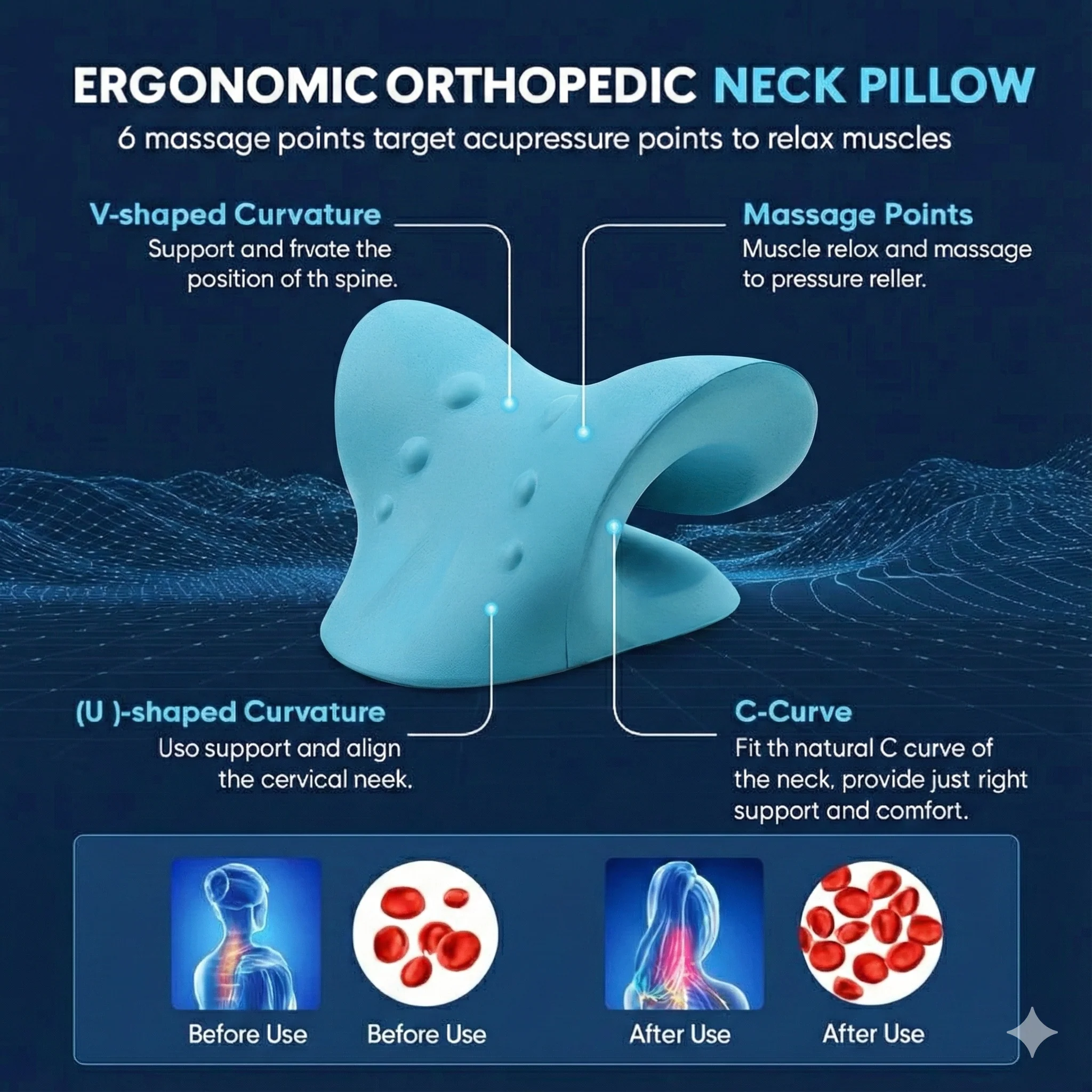 Cervical Neck Traction Pillow - Image 3